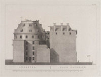 KG 15836
<br/>
Grondtekeningen van het Gebouw der Maatschappije van verdiensten (...) Felix Meritis: zijgevel
<br/>
<em>Meer de Jonge, Noach van der (1741-1822)</em>